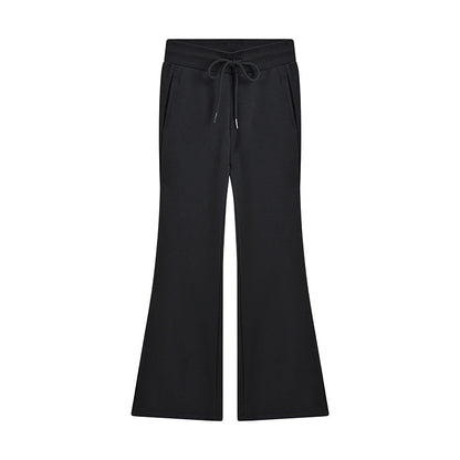 ETAIQIU Autumn Winter Sweatpants Low-waisted Trousers Black Grey Drawstring Flare Pants Streetwear High Quality Women Long Pants